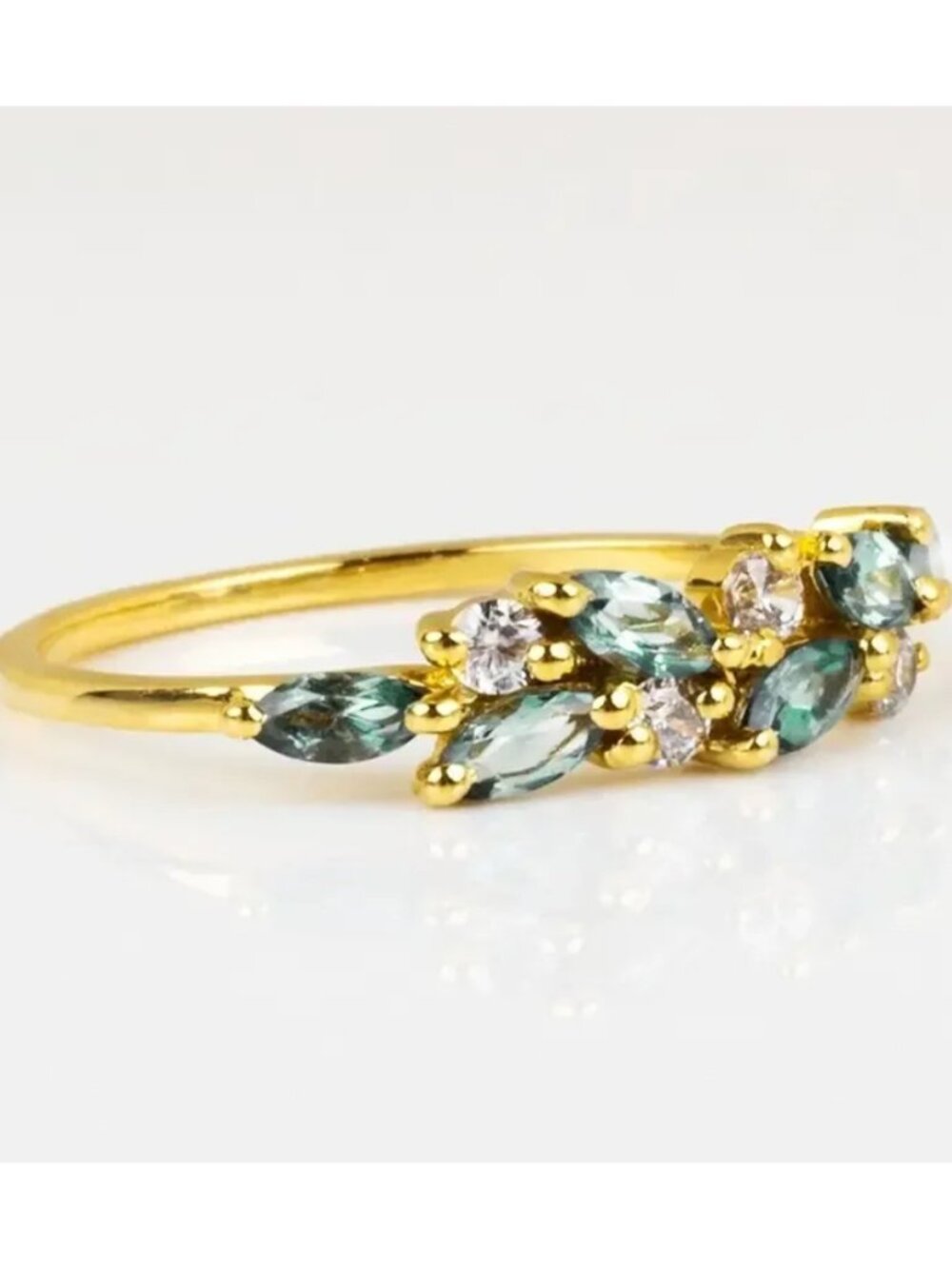 NWOT 18K Gold Plated Sterling Silver Zircon Ring